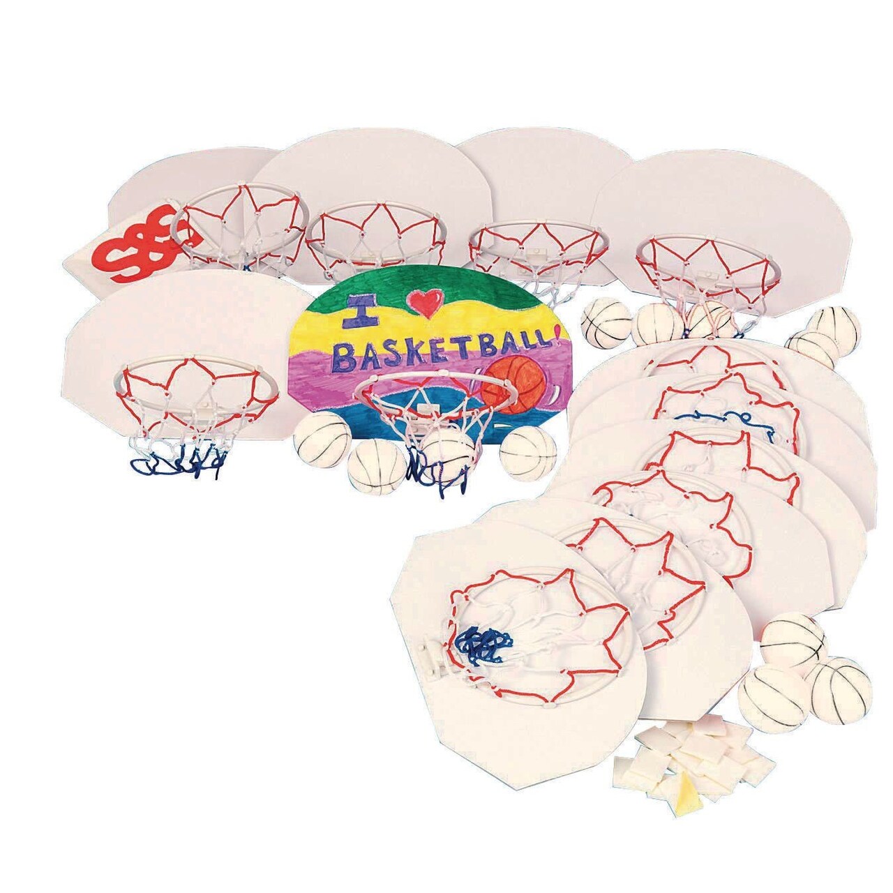 Color-Me™ Basketball Hoop Craft Kit Without Markers (Pack of 12)